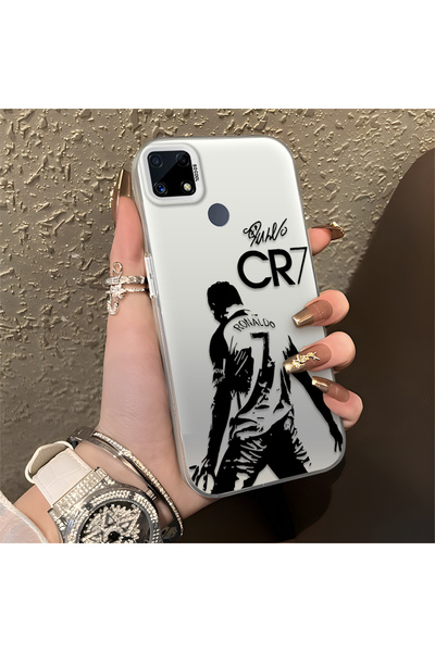 Hontinga حافظة Realme C25S المتوافقة مع نمط لاعب كرة القدم ذو الحواف السيليكو...