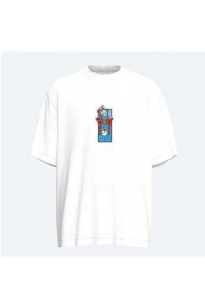 Fandr Store White Oversized Torii Unisex T-Shirt