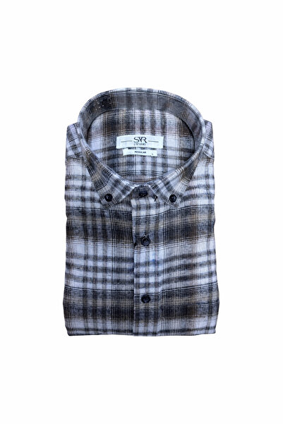 SÜVARİ RAHAT KALIP PAMUKLU EKOSE DESENLİ ODUNCU GÖMLEĞİ