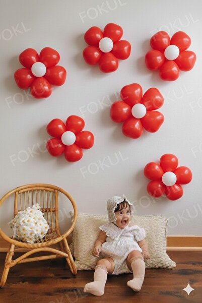 FOKUL 36 Balonlu Papatya Yapma Aparatı Doğum Günü Konsepti Balon Seti 30 Kırm...