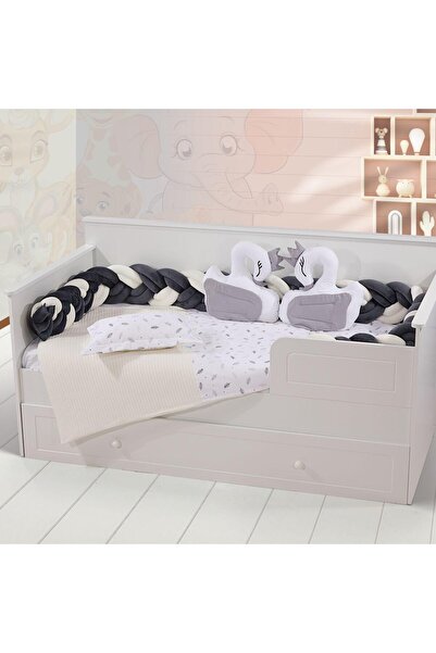 Mini Baby Bebek Montesori Velvet Swan Braided Duvet Cover Set