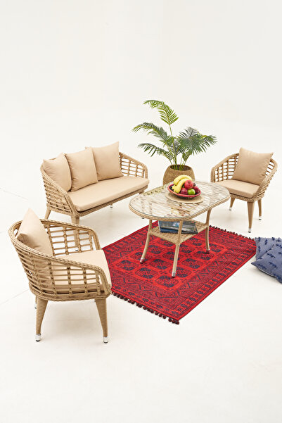 Divona Home HAPPY BAHÇE BALKON TAKIMI 2+1+1+MASA