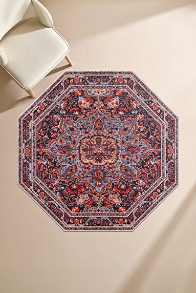 Mahita Home Dekoratif İnce Modern Halı, Makinede Yıkanabilir Kaymaz Taban Sal...