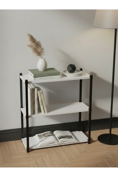 Pratico Orion 3 Raflı Metal Çok Amaçlı Kitaplık Beyaz