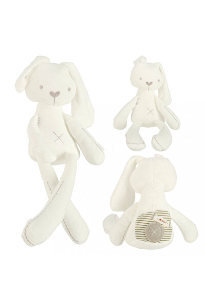Ikonka Jucarie din plus pentru copii, White Bunny, material moale si placut l...