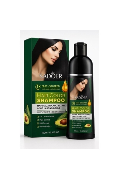 SADOER Șampon tonificant pentru păr negru cu extract de avocado 400 ml