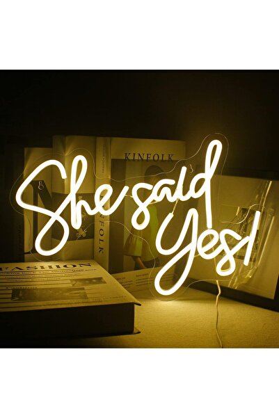 Slasa She Said Yes Neon Sign LED 42x29 cm – Proposal Party Wall Decor