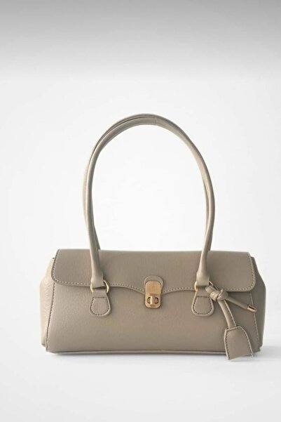 bahwar Women's Baguette Bag with Gold Lock Detail