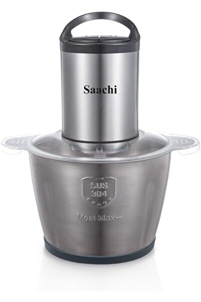 SAACHİ Electric Food Chopper Stainless Steel 3L 6 Blades Meat Vegetable Fruit...
