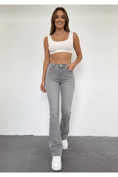 NWC Riven Women's Stretch Fabric Light Gray Spanish Jeans Pants