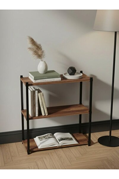Pratico Orion 3 Raflı Metal Çok Amaçlı Kitaplık Tropik Ceviz