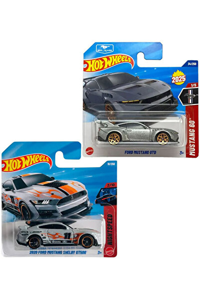 HOT WHEELS مجموعتان من المركبات - 2020 فورد موستانج شيلبي جي تي 500 وفورد موس...