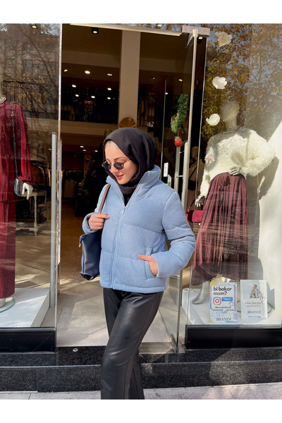 Brandi Corded Puffer Jacket Black