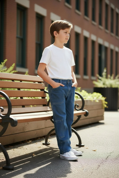 ASL GOLF CLUB Boys' Baggy-Fit Multi-Pocket Jeans