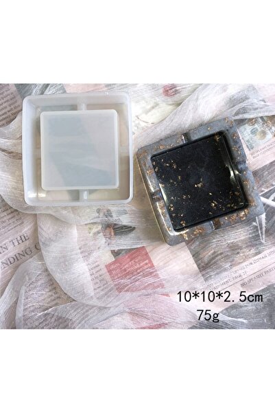 HOBİFLEX SİLİKON KALIP TAŞ TOZU İTHAL DEKORATİF KARE KÜLLÜK KALIBI EPOKSİ HB7...