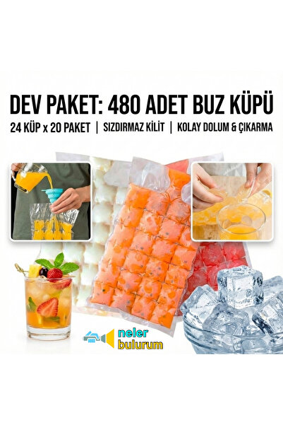 nelerbulurum Buz Torbası Kemik Suyu Torbası Dondurma Meyve Suyu Buz Torbası B...