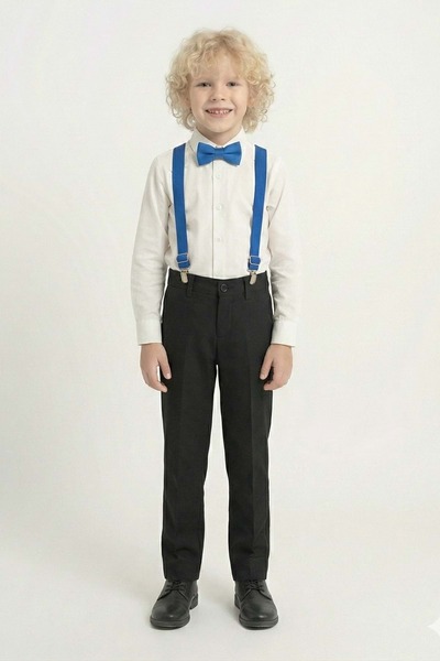 Mnk Baby&Kids Αγόρι με λευκό πουκάμισο Σετ M00787 ΜΠΛΕ