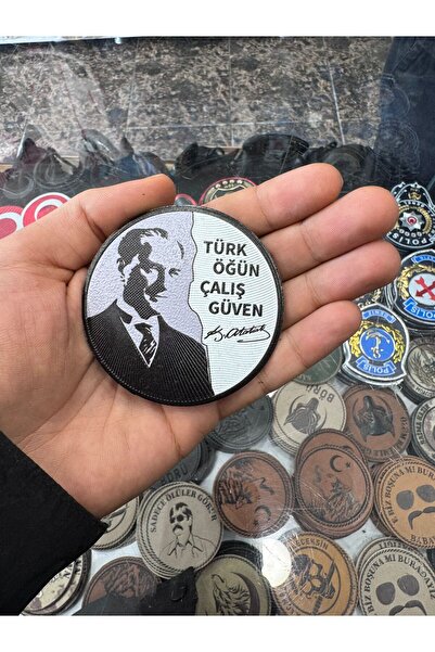 Ö ÖZMERT ASKERİ MALZEME Türk Öğün Çalış Güven Arma Patch Cırtlı