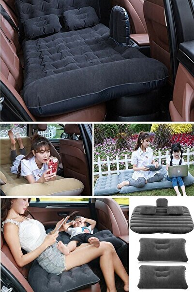 erseyy Araç İçi Şişme Yatak Araba Kamp Yatağı Yastıklı Yatak Seti