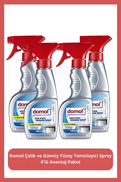 DOMOL Çelik Ve Gümüş Temizleyici Sprey 4'lü Avantaj Paket