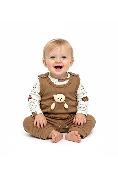 ELLO BABY Oyuncak Ayılı Bebek Tulum Ve Zıbın 2’li Takım