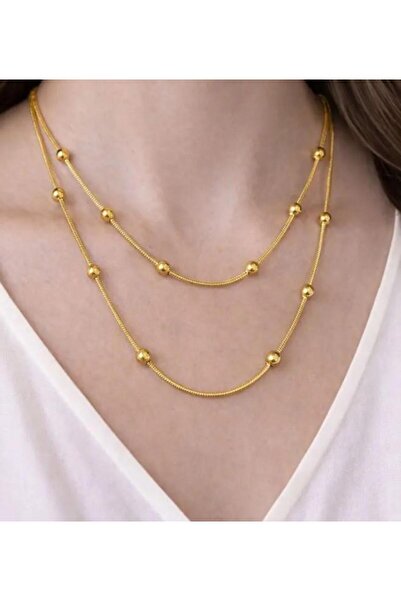 Store 316L Stainless Steel Gold Color Double Row Look Dorica Bulk Snake Chain...