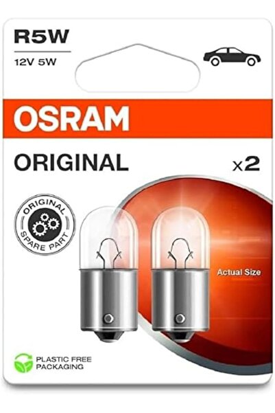 Osram ORİJİNAL LINE 12V, R5W, sinyal lambası, metal taban, çift blister ambal...