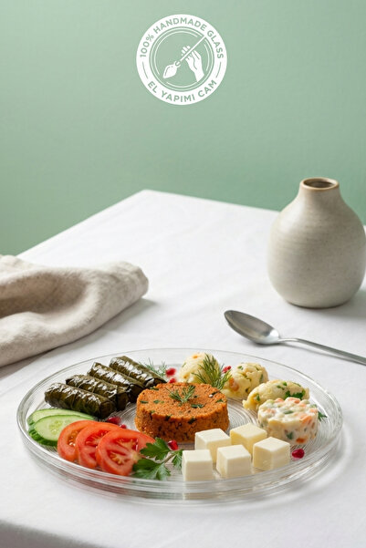 Glamis Selen Concept Plak Model Medium Size Handmade Glass Serving and Dining...