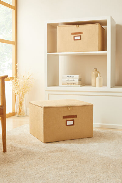 Ocean Home Textile Jute Under-Bed Suitcase Organizer Supported Box Storage 48...