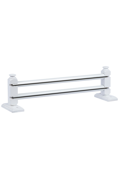 Perdejim Beyaz 250 cm Çetray Çift Raylı Rustik Perde Askısı S Pile ve Kornişl...