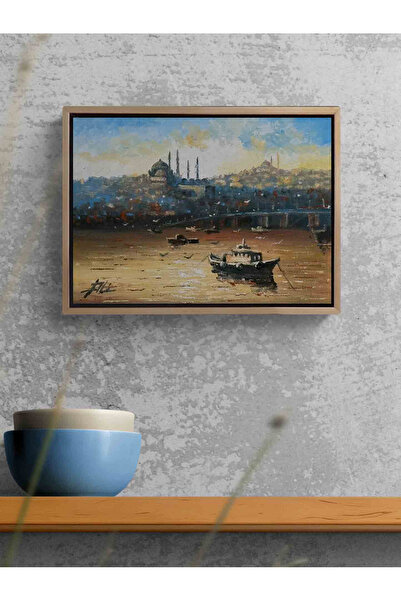 Simurg Sanatevi Galata Köprüsü ve Yeni Cami Yağlı Boya Tablosu