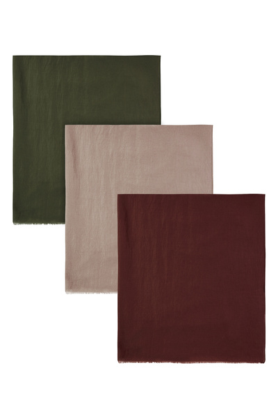 Kamer Scarf Pure Line Series Cotton Comfort Shawl 3-Pack