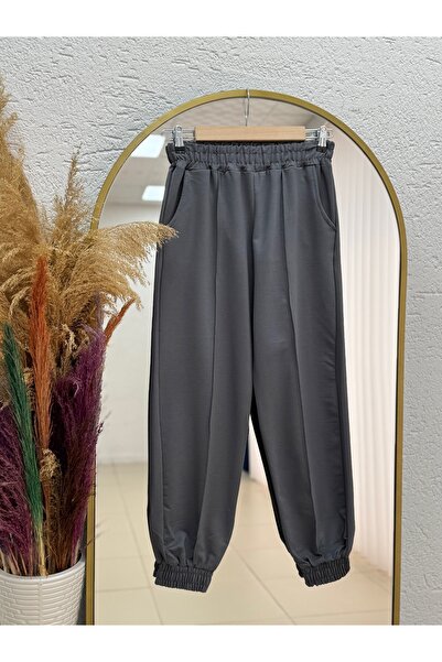 MİHRA STORE Gilora Paça Elasticated piped 2-Strand Tracksuit-Zi̇3098 Anthracite