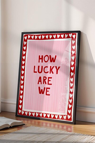 Buka Shops "How Lucky Are We" Heart Framed - Black Framed Painting
