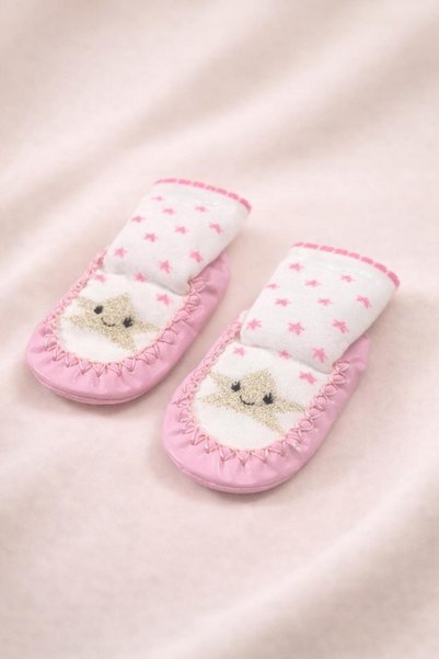 Numix Baby Kids Çarık Socks, Genuine Leather, Non-Slip Sole, Baby Kids Booties