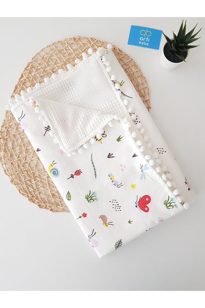 artıbebe Butterfly Double Layer m Blanket |   100% Cotton |   Baby Swaddle, N...