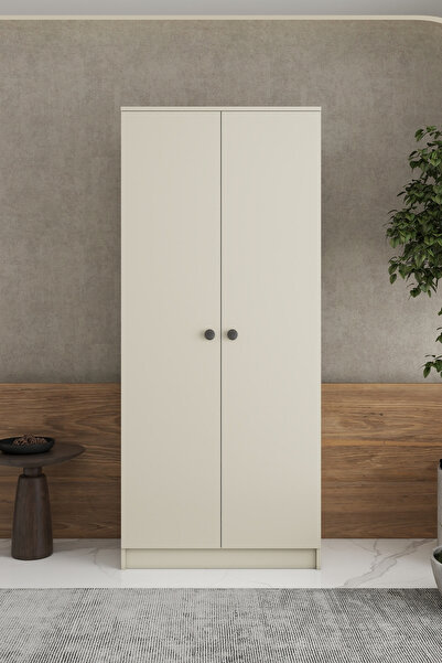 İMBAŞ 2 Kapaklı 3 Raflı Tek Askılı Mega Elbise Dolabı Gezgin İMB064