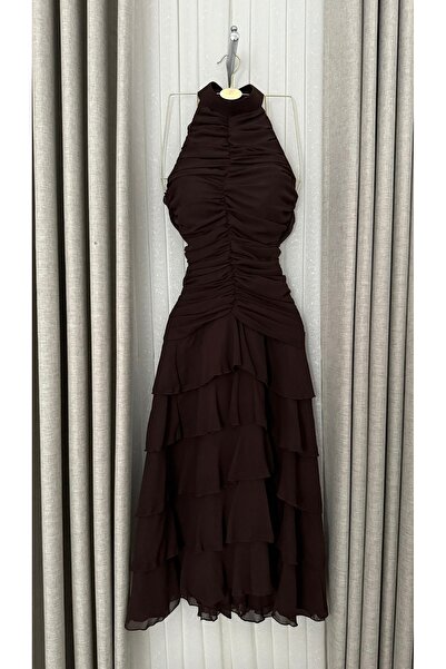 Princess costumes Georgette crinkled evening dress