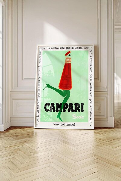 Buka Shops Vintage İtalyan Aperatif Sanatı - Beyaz Çerçeveli Tablo