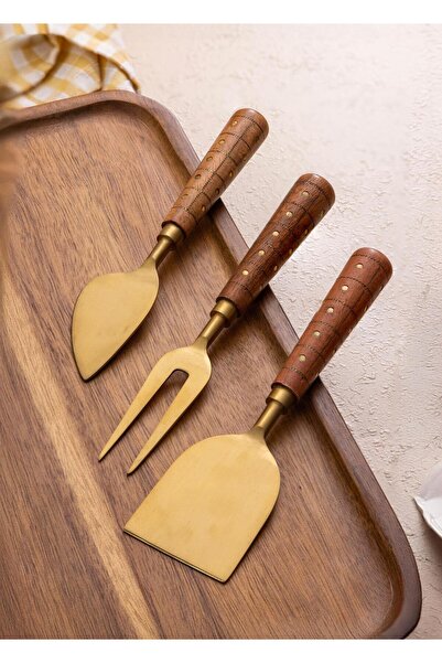 The Mia Wood Cheese Serving Set 3 Pieces