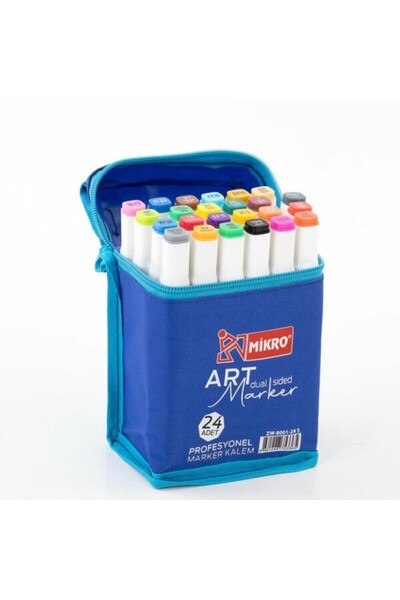 Mikro Çift Uçlu Fosforlu Kalem Art Marker 24 Renk
