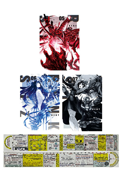 Kayıp Kıta Yayınları Renksiz 5-6-7. Ciltler Manga Seti + Özel Cetvel