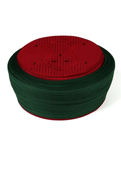 Sarıkhane Children's Prayer Rug - Green Fabric - Burgundy Headband - Plain Wr...