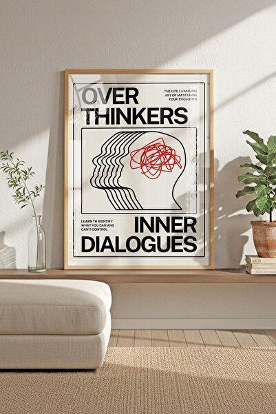 Buka Shops "Overthinkers" Zihinsel Farkındalık - Ahşap Çerçeveli Tablo