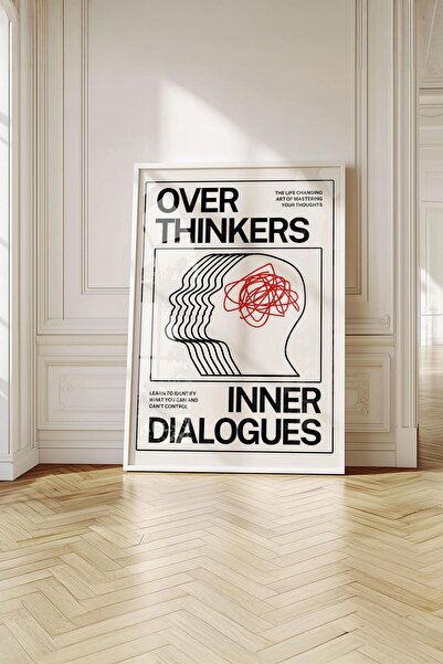 Buka Shops "Overthinkers" Zihinsel Farkındalık - Beyaz Çerçeveli Tablo