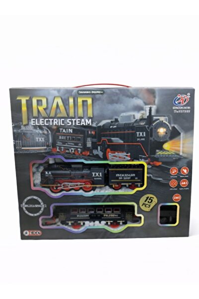 NASYONEL TOYS Elektrikli Buharlı Tren Seti – Işıklı & Duman Efektli – Raylı O...