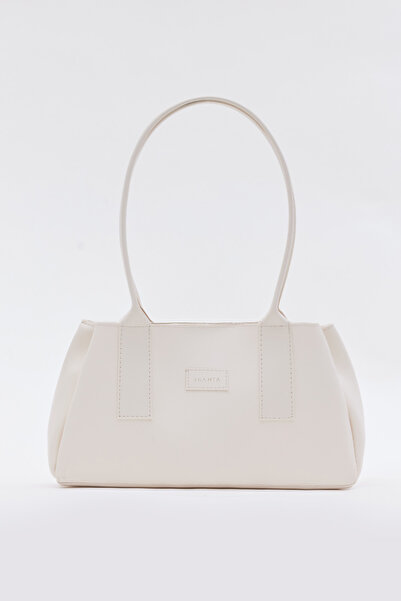 Shanta Geantă de mână și de umăr pentru femei, Crem D49, cu fermoar și închid...