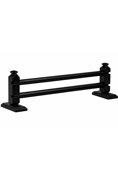 Perdejim Siyah 150 cm Çetray Çift Raylı Rustik Perde Askısı S Pile ve Kornişl...