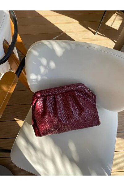 ALTUNORDU AVM Women's Knitted Detailed Hand, Shoulder and Crossbody Bag Bordo