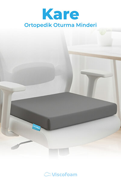 Viscofoam Ortopedik Visco Kare Oturma Minderi Gri